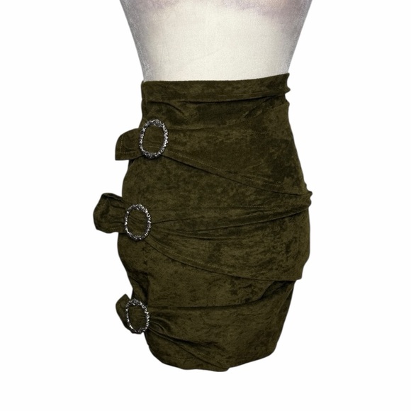 1990 Workshop 2 piece cutout wrap bodycon mini skirt set - Picture 7 of 10